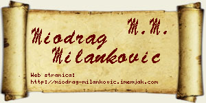 Miodrag Milanković vizit kartica